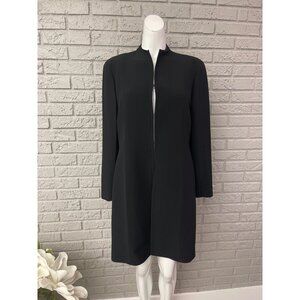 DD Collection Women Black Long Sleeve Long Jacket Size 10